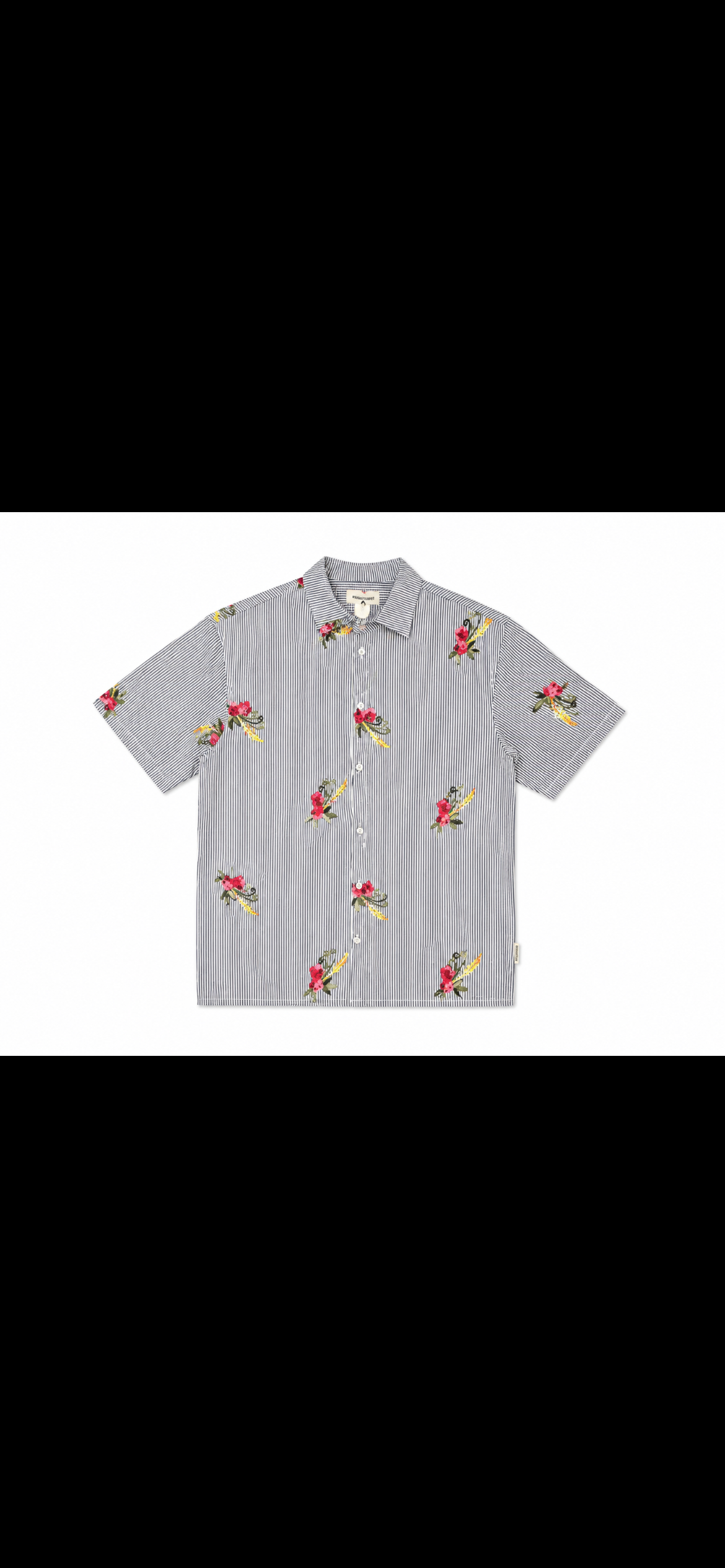 Camicia Righe Con Fiori Rigamati