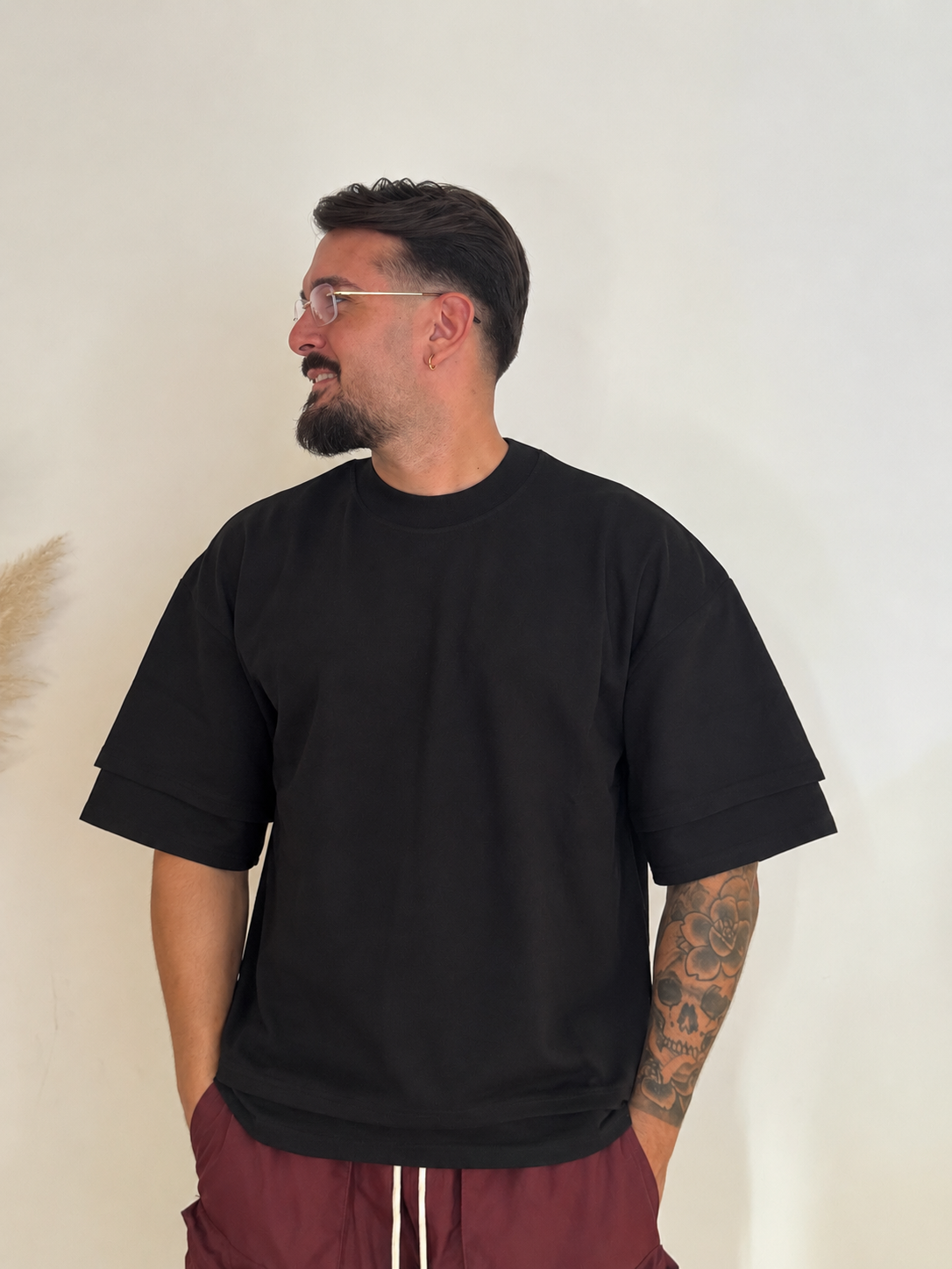 T-shirt manica sdoppiata