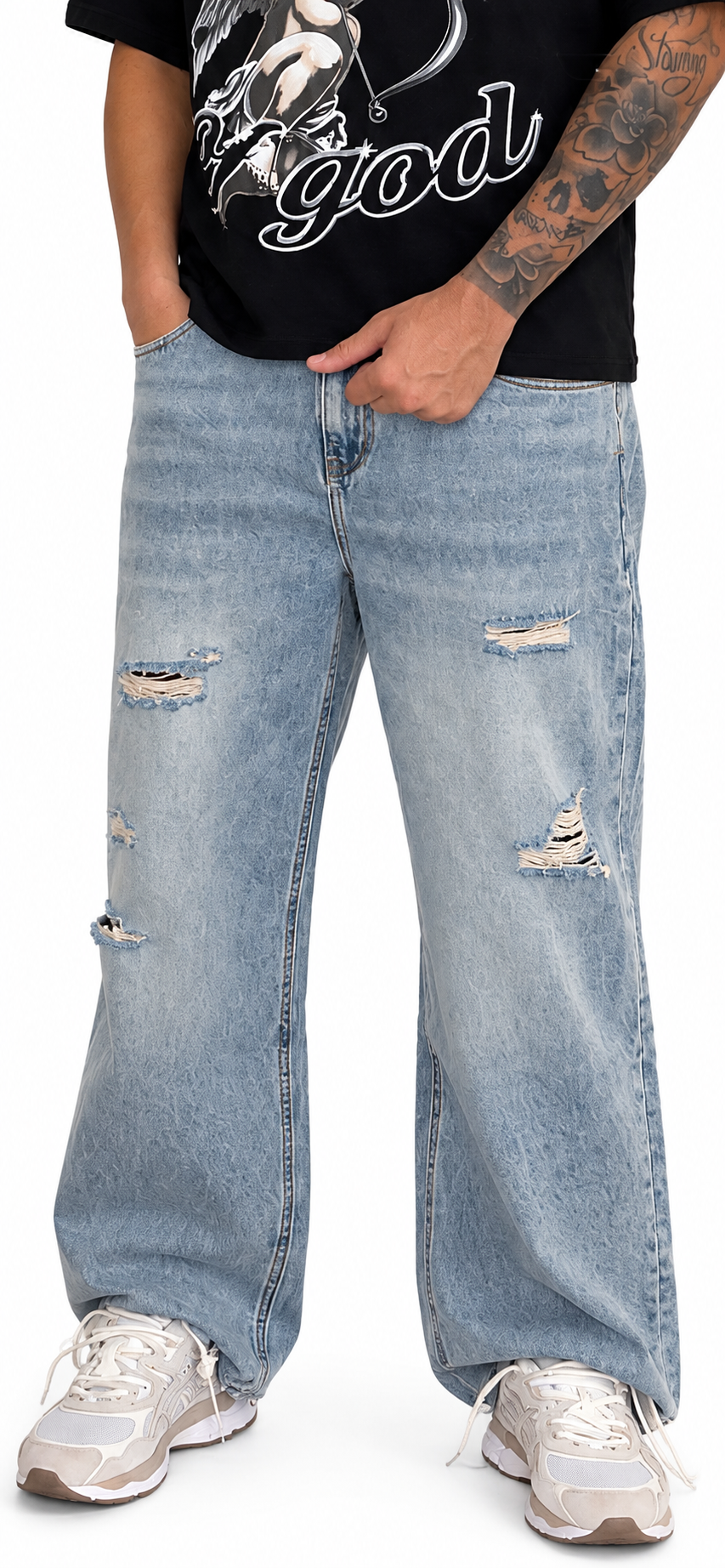 Denim Baggy con rotture