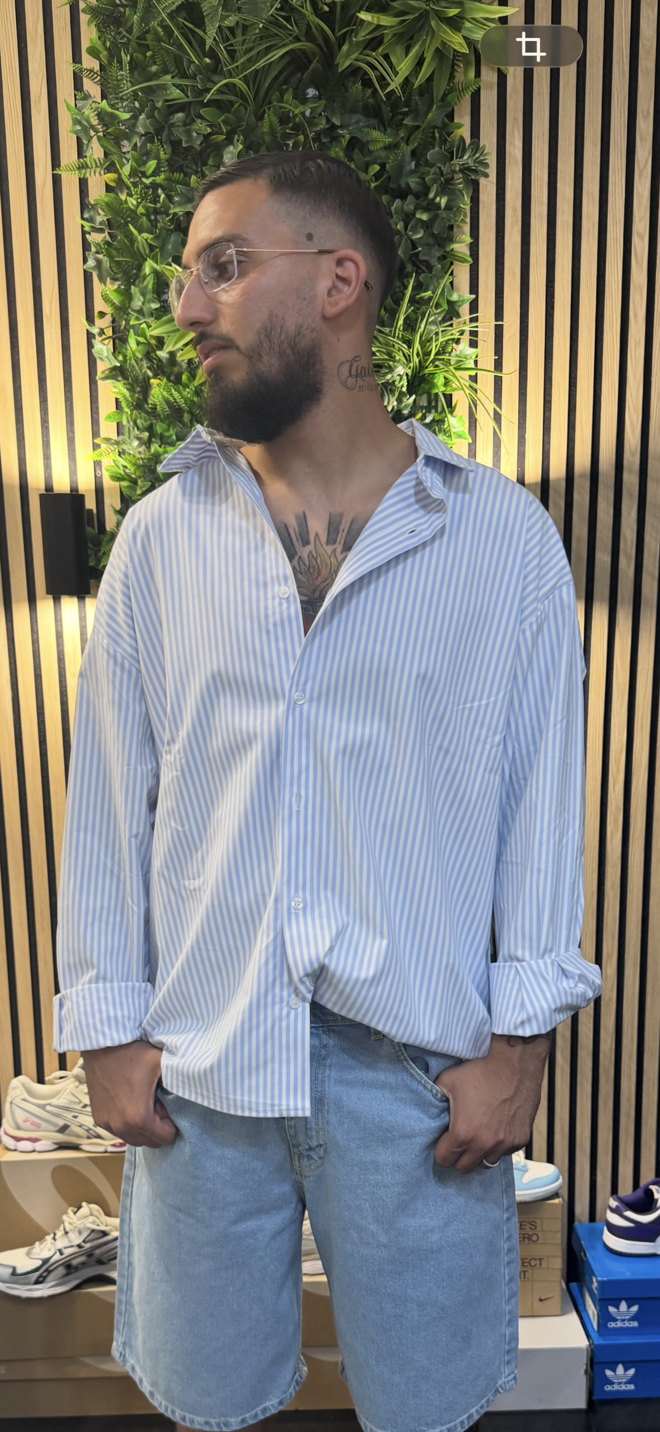 Camicia Righe Military