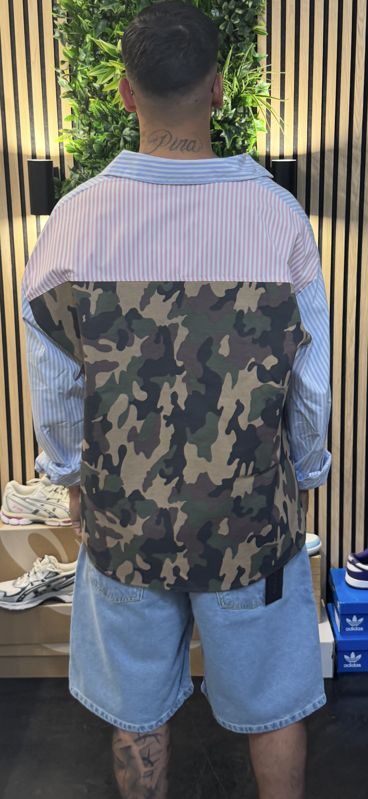 Camicia Righe Military
